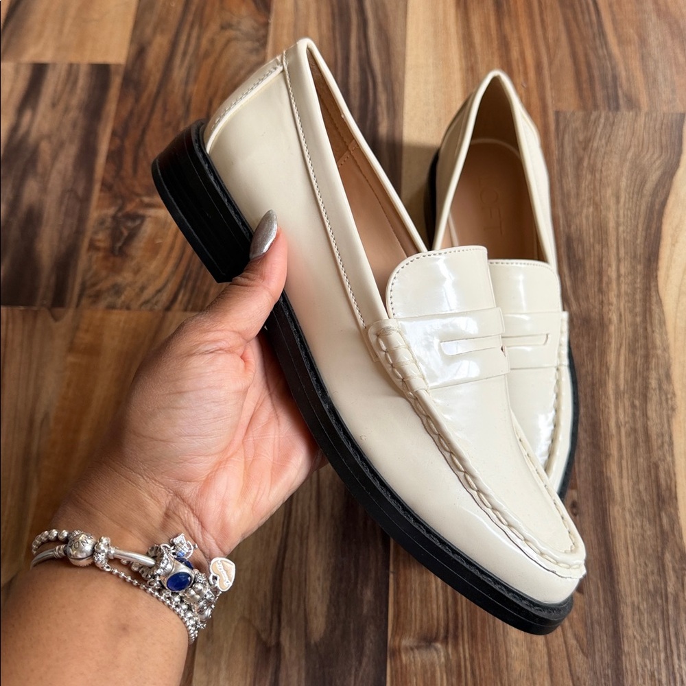 Ivory Loafers with Black Soles